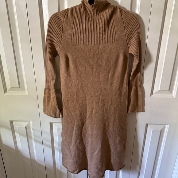 Indi and Cold long sleeve beige sweater dress with bell sleeves size small - Picture 1 of 4